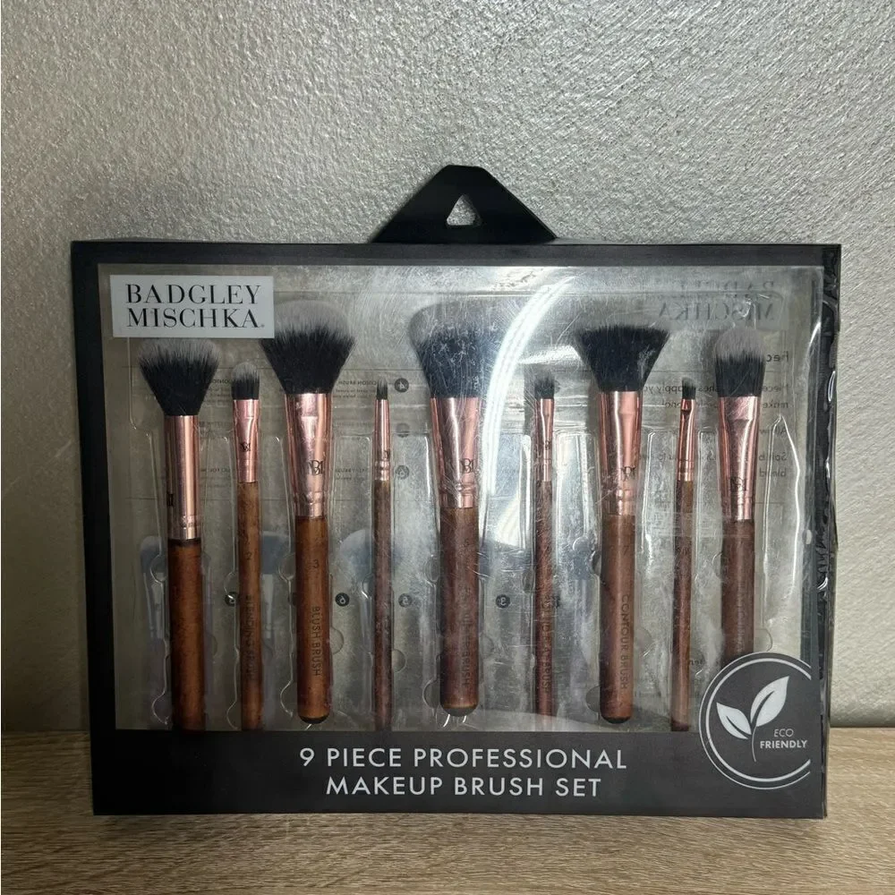 Badgley Mischka 9 Piece Professional MakeupBrush Set